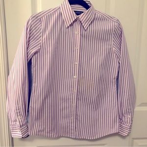 Ann Taylor Purple Striped Shirt